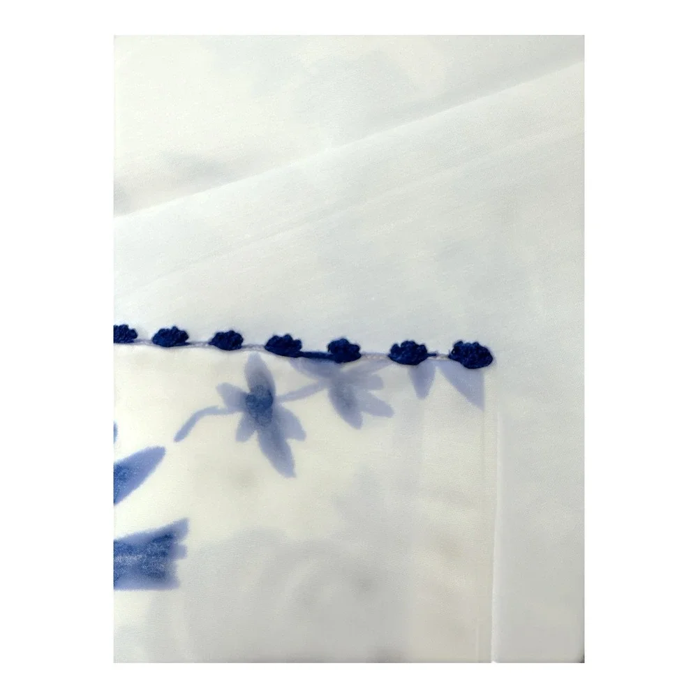 Le Jacquard Francais Jardin D'Eden Standard Pillowcase Blue Indigo 22x33 NWT
